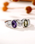 Purple Olive Inlaid Vintage Ring