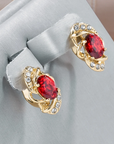Elegant Crystal Gold Earrings