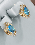 Elegant Crystal Gold Earrings