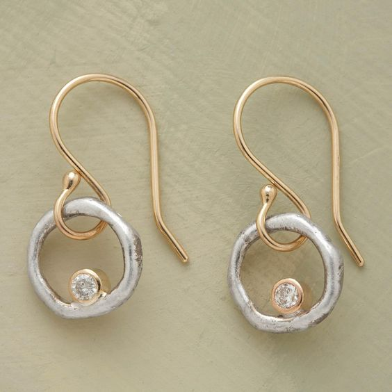 Vintage Gold &amp; Silver Zirconia Earrings