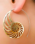 Vintage Golden Spiral Shell Earrings
