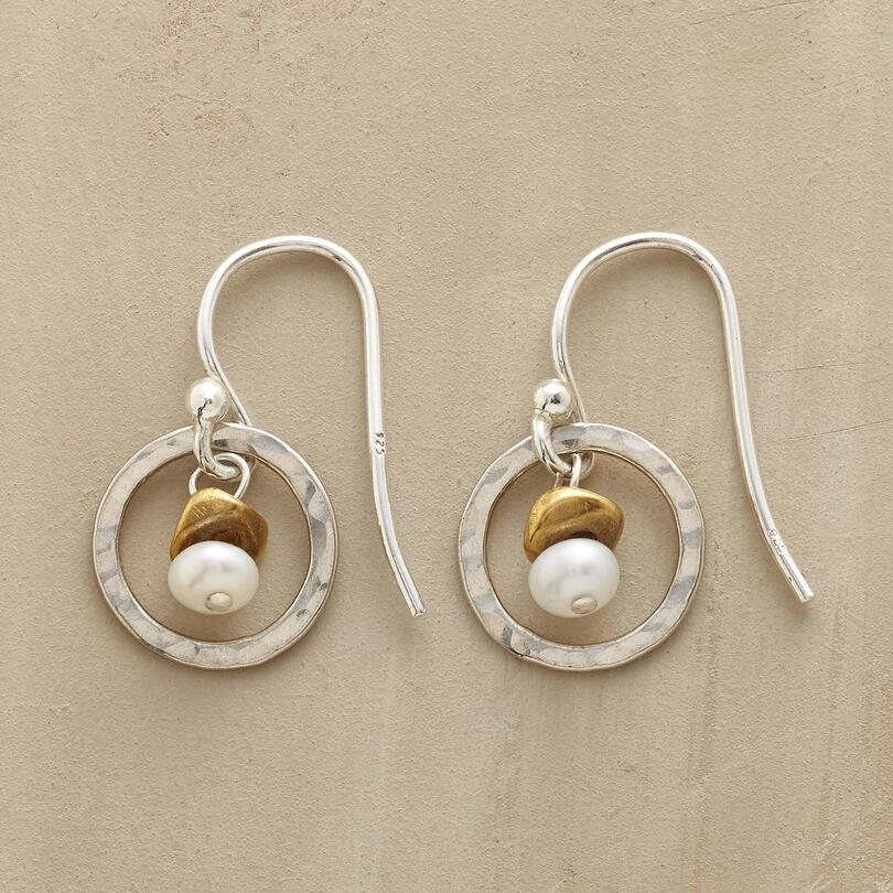 Vintage Rounded Silver &amp; Pearl Earrings