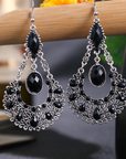 Vintage Dangling Mandala Stone Earrings