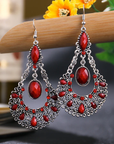 Vintage Dangling Mandala Stone Earrings