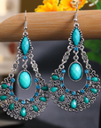 Vintage Dangling Mandala Stone Earrings