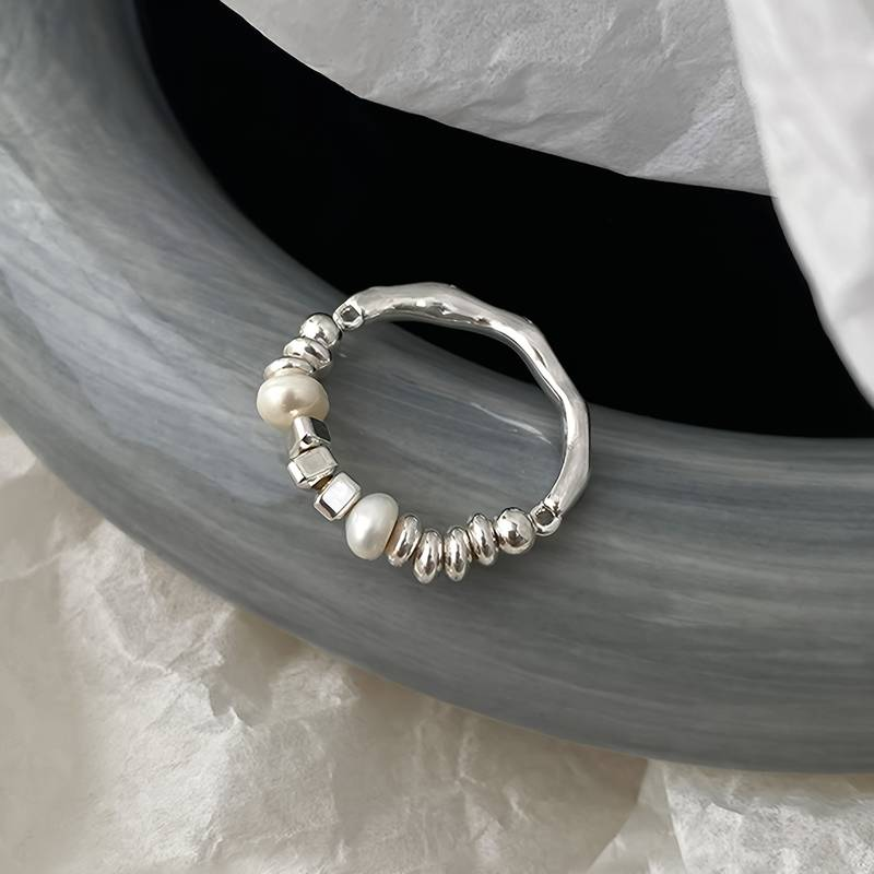Vintage Silver &amp; Pearl Ring