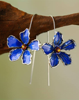 Blue Vintage Flower Earrings