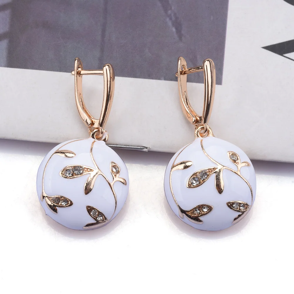 Vintage White &amp; Gold Earrings
