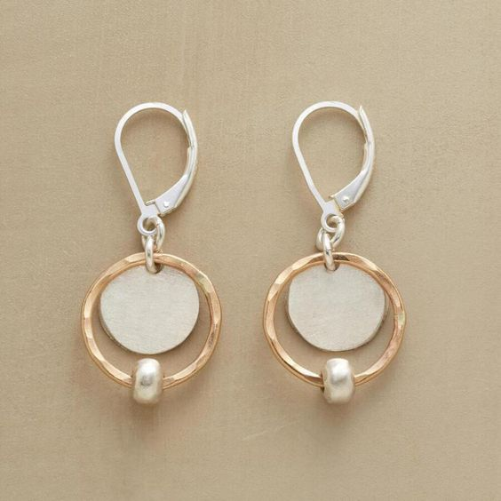 Vintage Gold &amp; Silver Saturn Earrings