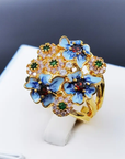 Enamel Blossom Ring