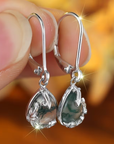 Moss Agate Rounded Drop Earrings