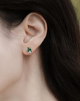 Moss Agate Stud Earrings