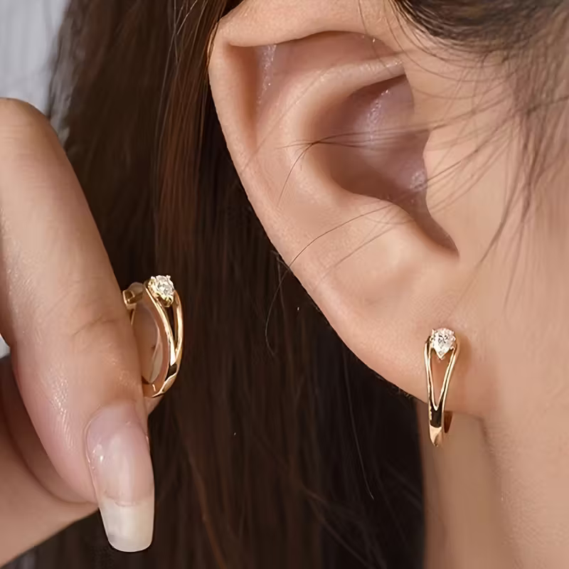 Emerald Heart Hoop Earrings