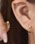 Emerald Heart Hoop Earrings