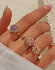 Celestial Bloom Ring Set