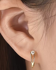 Emerald Heart Hoop Earrings