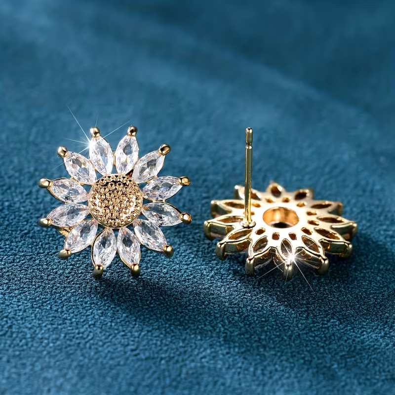 Crystal Sunflower Earrings