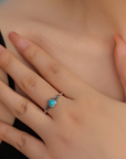 Blue Heart Silver Ring