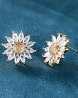 Crystal Sunflower Earrings