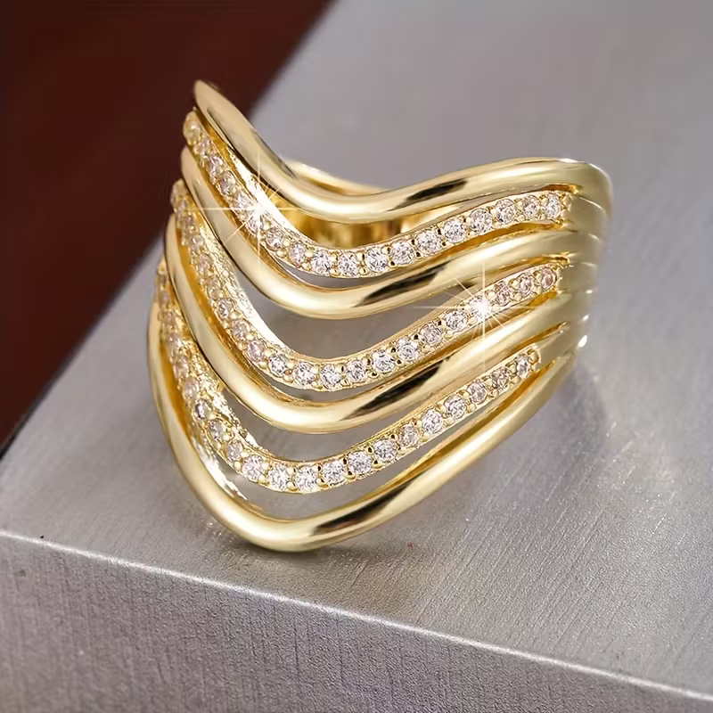 Sculpted Wave Ring
