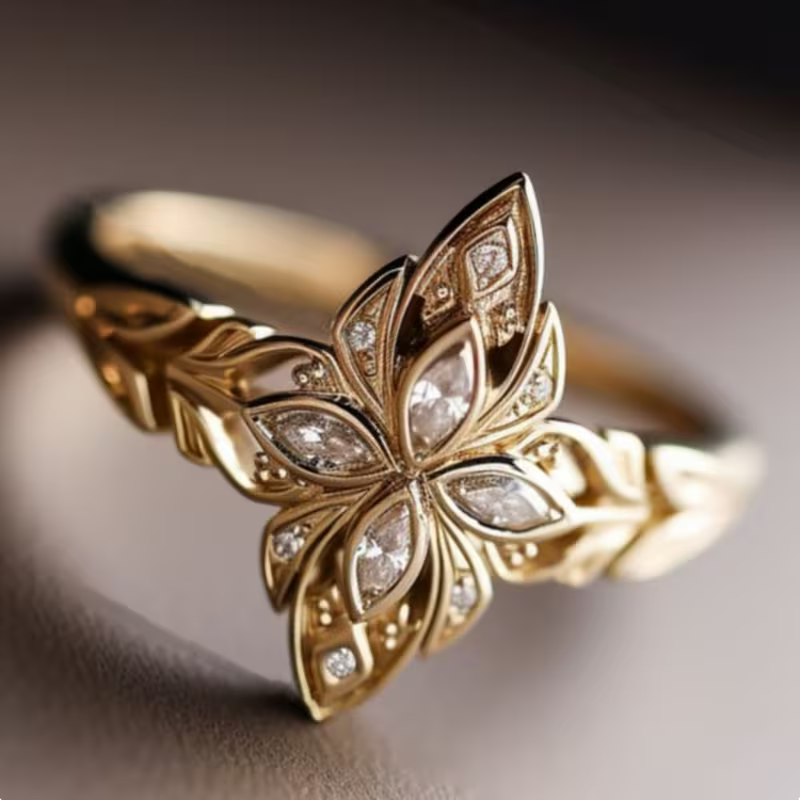 Floral Marquise Ring