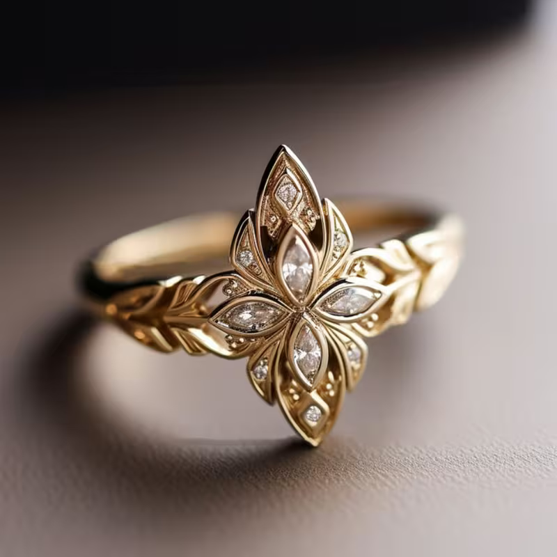 Floral Marquise Ring