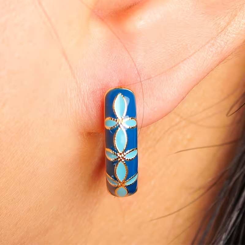 Floral Hoop Earrings