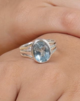 Serenity Blue Oval Ring