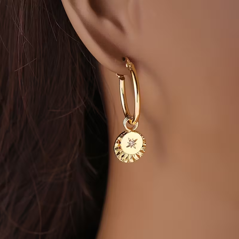 Sunburst Coin Earrings