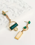 Emerald Geometry Earrings