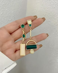 Emerald Geometry Earrings