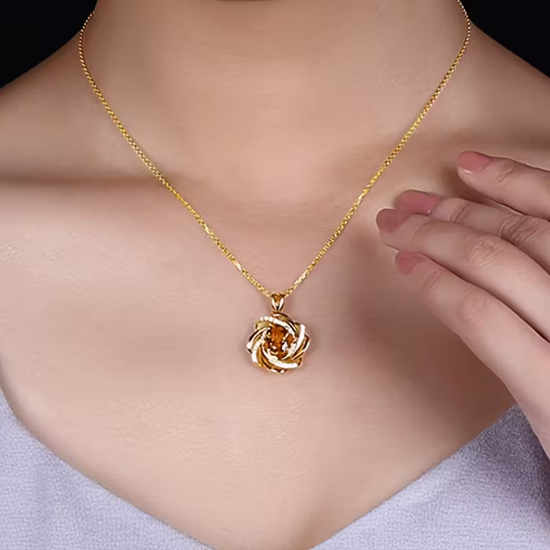 Azure Spiral Halo Necklace