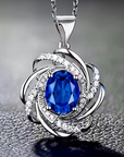 Azure Spiral Halo Necklace