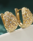 Pave Trellis Oval Earrings