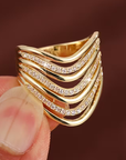 Sculpted Ripple Ring