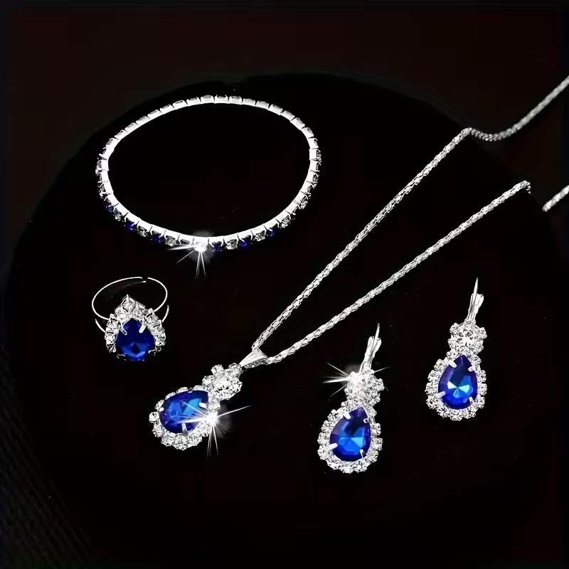 Royal Sapphire Halo Set