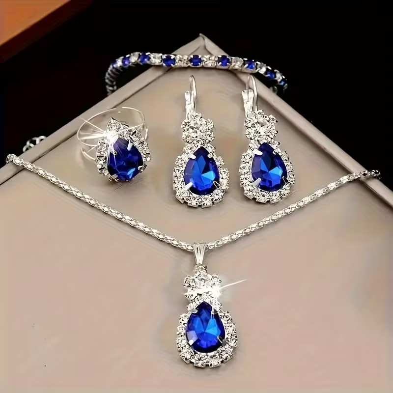 Royal Sapphire Halo Set