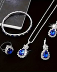 Royal Sapphire Halo Set