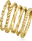 Gold Stackable Rings Set