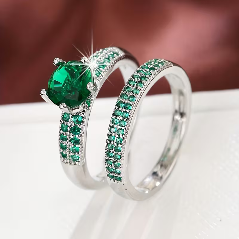 Twin Sapphire Crown Ring