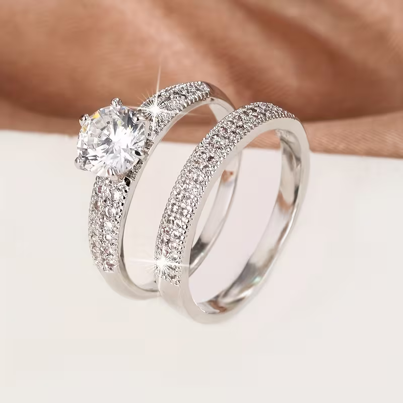 Twin Sapphire Crown Ring