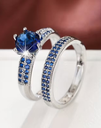 Twin Sapphire Crown Ring