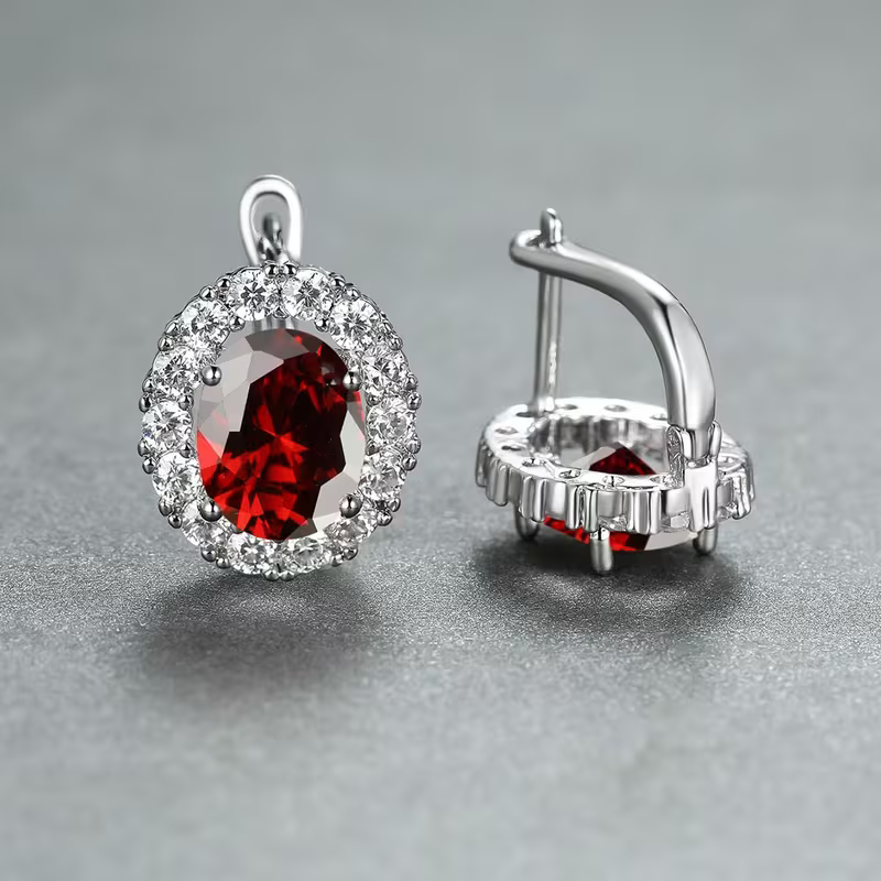 Classic Sapphire Halo Earrings
