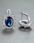 Classic Sapphire Halo Earrings
