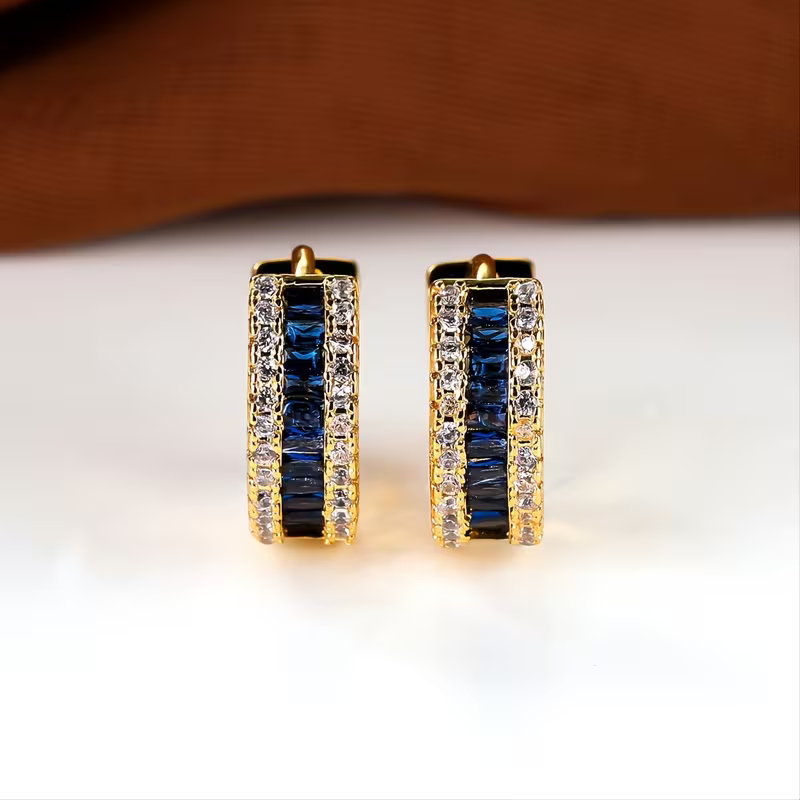 Sapphire Baguette Earrings