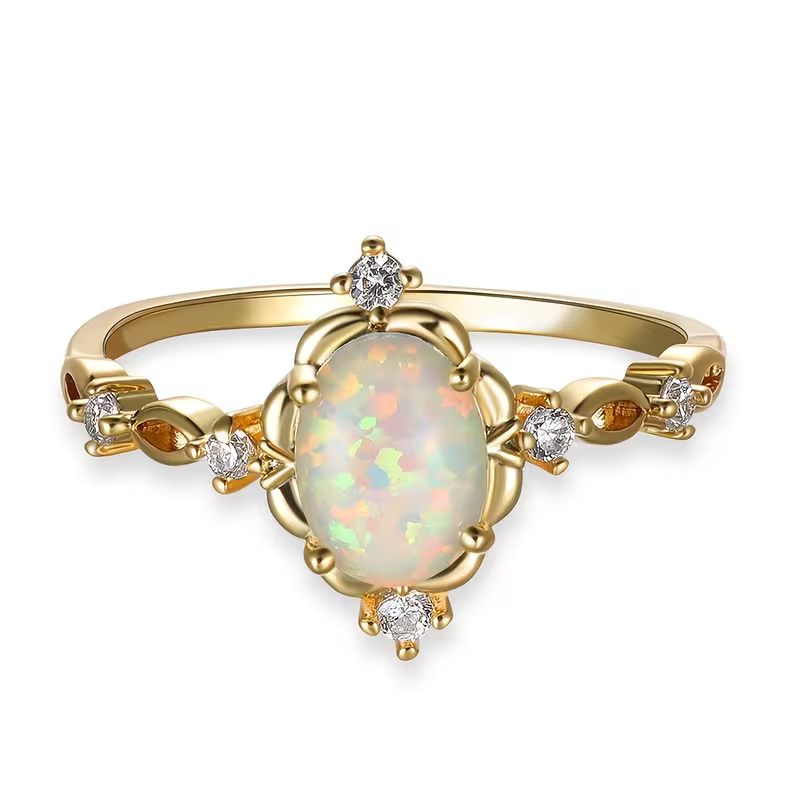 Opal Blossom Ring