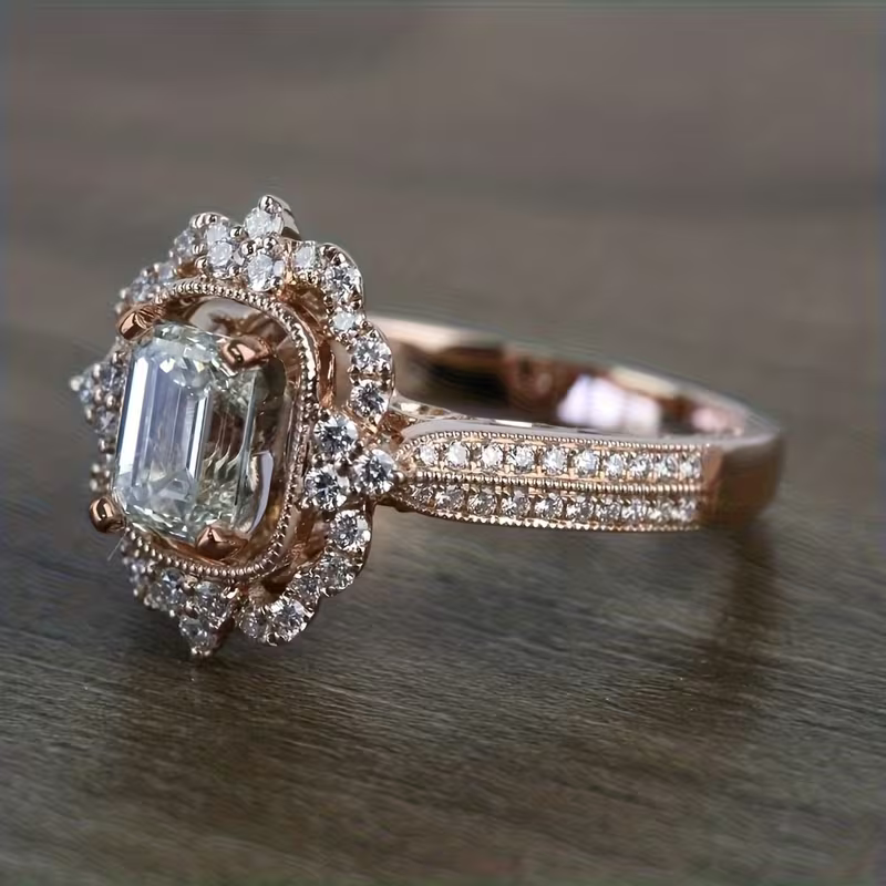Vintage Crown Halo Ring