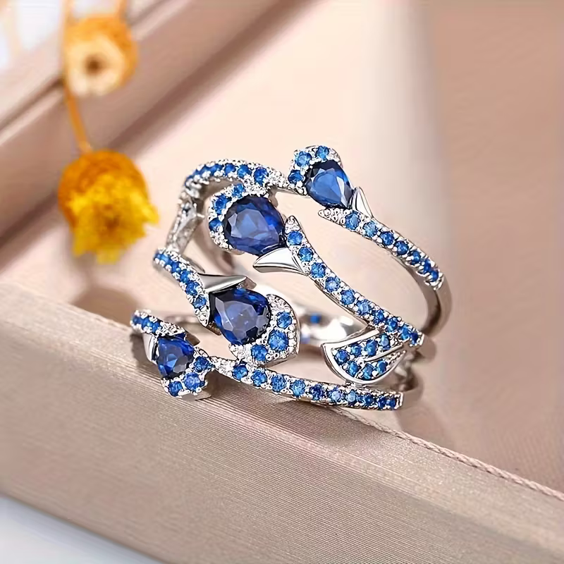 Sapphire Cascade Ring