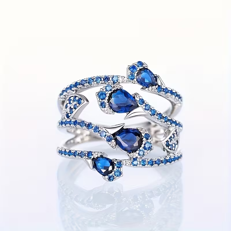 Sapphire Cascade Ring