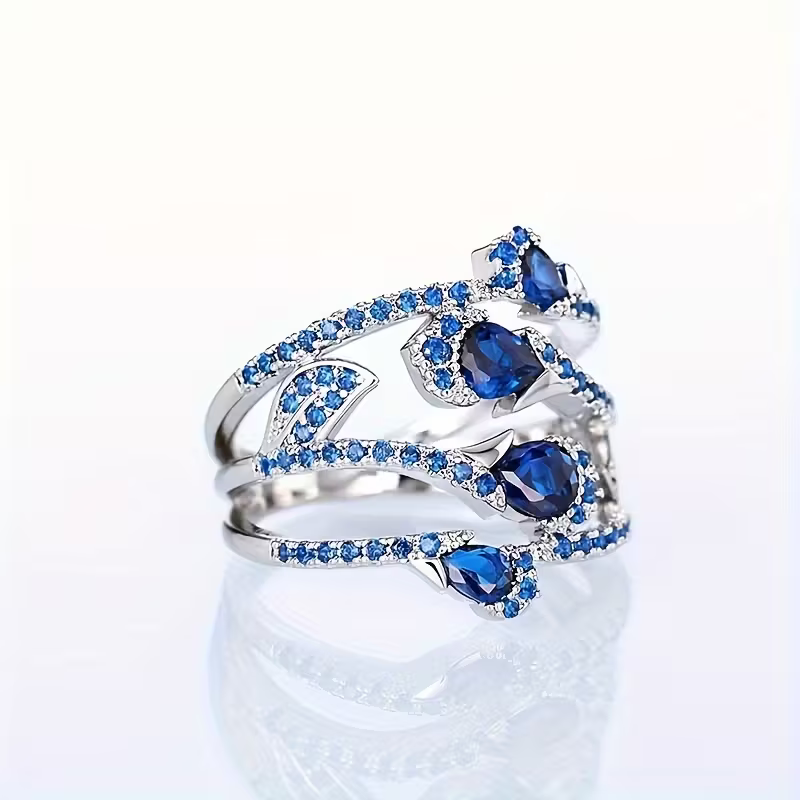 Sapphire Cascade Ring